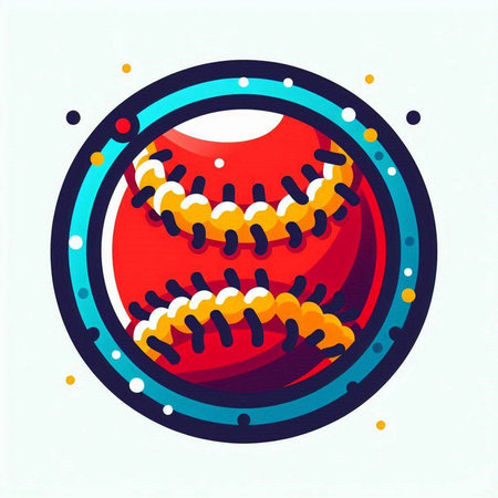 Baseball ball icon in flat style. Vector illustration on white background.のイラスト素材