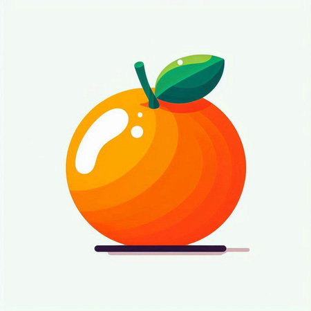 Orange fruit on a white background. Vector illustration in flat style.のイラスト素材