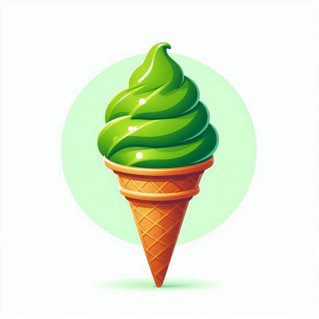 Ice cream in a waffle cone on a white background. Vector illustrationのイラスト素材