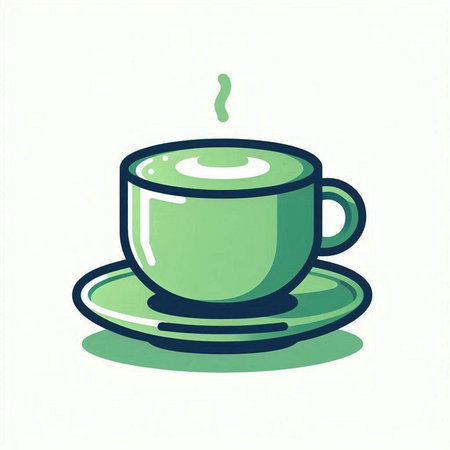 Coffee cup with saucer and saucer, vector illustrationのイラスト素材
