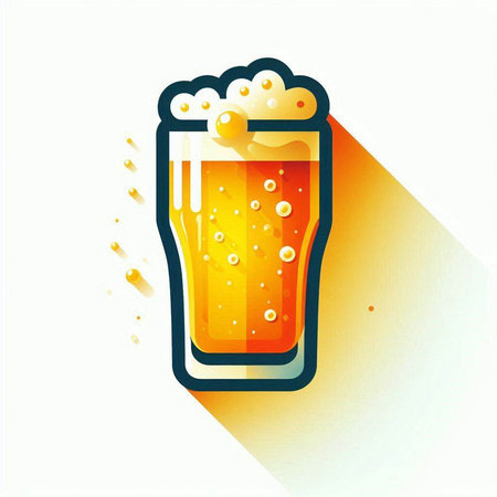 Glass of beer with foam and bubbles. Vector illustration for your designのイラスト素材
