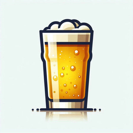 Illustration of a glass of beer isolated on a white background.のイラスト素材