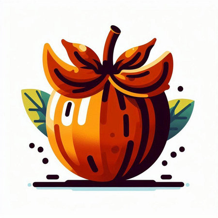 Pumpkin with a bow. Vector illustration on white background.のイラスト素材