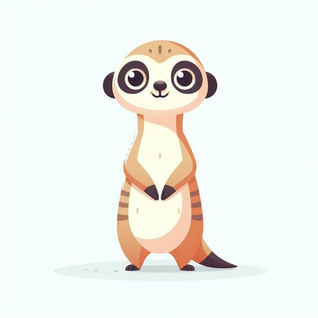 Cute cartoon meerkat. Vector illustration of cute animal.のイラスト素材