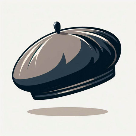 Vector illustration of beret on a white background. Retro style.のイラスト素材
