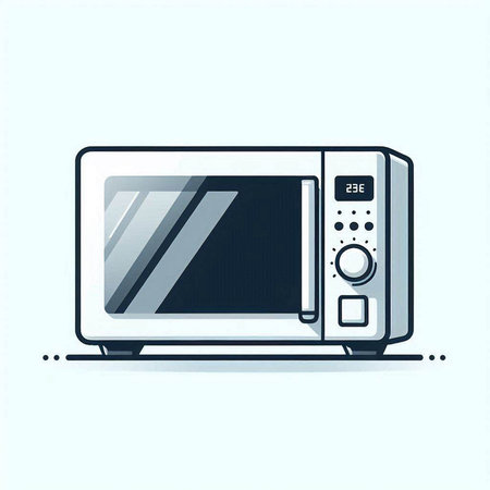 Microwave oven icon, vector illustration. Flat design style.のイラスト素材