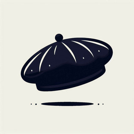 Illustration of a black and white hat on a light background.のイラスト素材