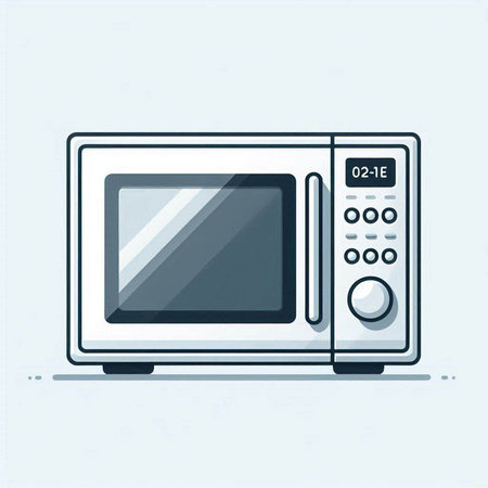 Microwave oven icon. Vector illustration in flat design style.のイラスト素材