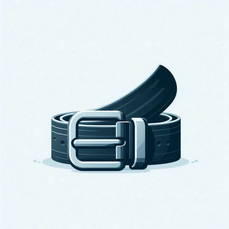 Illustration of a belt with a buckle on a white background.のイラスト素材