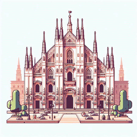 St. Mary's Cathedral in Vienna, Austria. Vector illustration.のイラスト素材