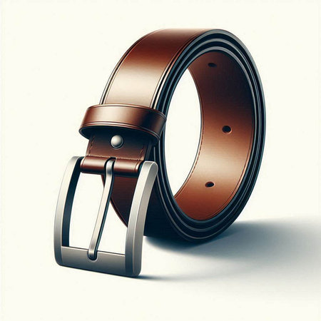 Leather belt isolated on a white background. 3d illustration.のイラスト素材