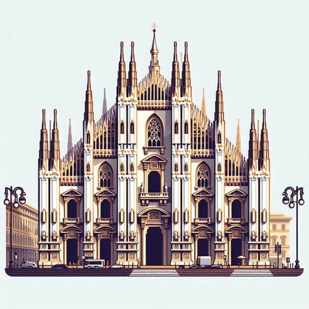 Cathedral of St. Stephen in Budapest, Hungary. Hand drawn vector illustration.のイラスト素材