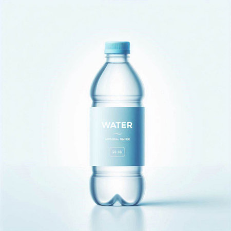 Plastic bottle of water on a white background. Vector illustration.のイラスト素材
