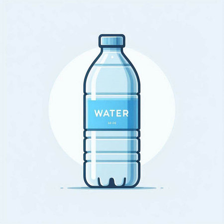 Plastic bottle of water. Vector illustration in flat design style.のイラスト素材
