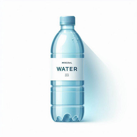 Realistic Detailed 3d Plastic Water Bottle. Vector illustration.のイラスト素材
