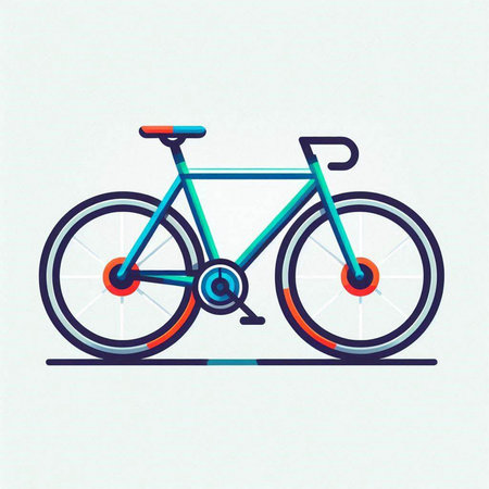 Bicycle icon, vector illustration. Flat design style, modern colors.のイラスト素材