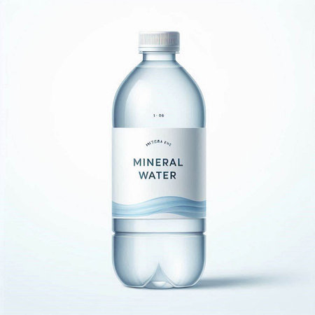 Bottle of mineral water isolated on white background. Vector illustration.のイラスト素材