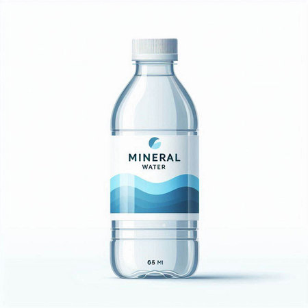 bottle of mineral water on a white background. Vector illustration.のイラスト素材
