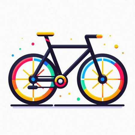 Bicycle icon. Vector illustration in flat style. Isolated on white background.のイラスト素材