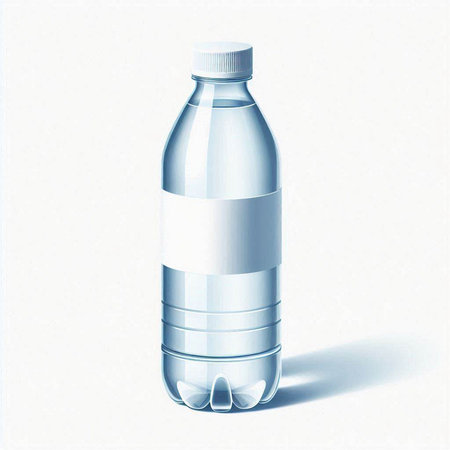 Plastic bottle with water on a white background. Vector illustration.のイラスト素材