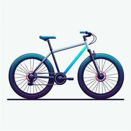Vector image of a bicycle on a white background. Flat style.のイラスト素材