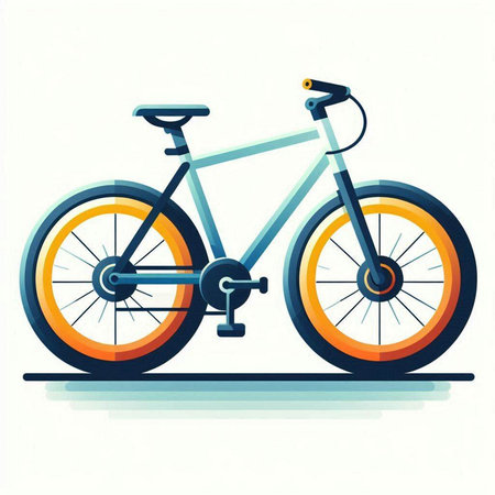 Bike isolated on white background. Vector illustration in flat style.のイラスト素材
