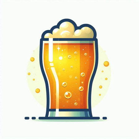 Illustration of a glass of beer on a white background. Vector illustrationのイラスト素材