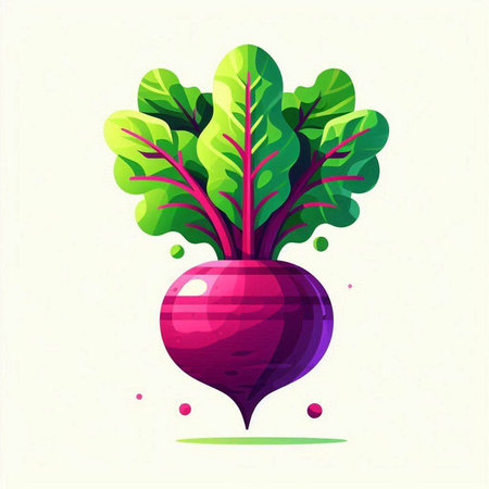 Beetroot vegetable vector illustration. Fresh beetroot isolated on white background.のイラスト素材