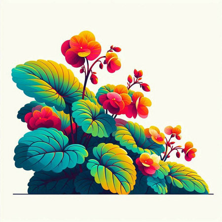 Illustration of a colorful flowers on a white background with space for textのイラスト素材