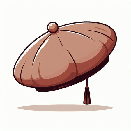 Illustration of a traditional Japanese beret on a white background.のイラスト素材