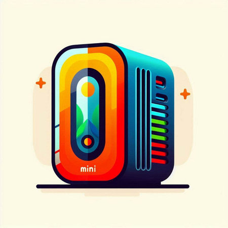Music player icon. Vector illustration in flat cartoon style. EPS 10のイラスト素材