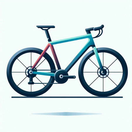 Bicycle on a white background. Vector illustration in flat style.のイラスト素材