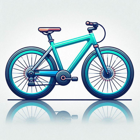 Blue bicycle on the white background. Vector illustration. Eps 10.のイラスト素材