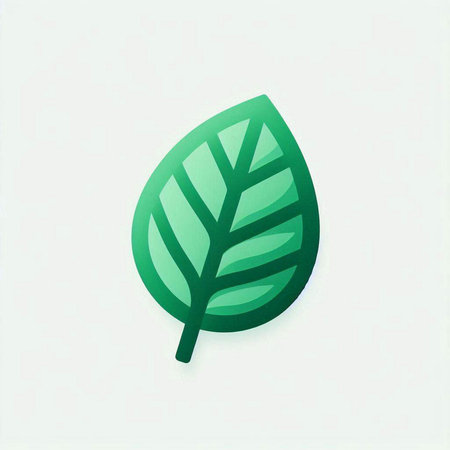 Green leaf icon on white background. Ecology concept. Vector illustration.のイラスト素材
