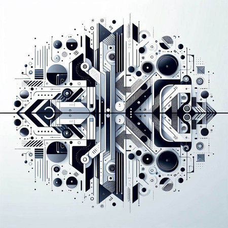 Abstract technological background with various technological elements. Vector illustration. Eps 10のイラスト素材