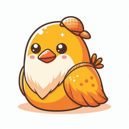 Cute cartoon chicken isolated on a white background. Vector illustration.のイラスト素材