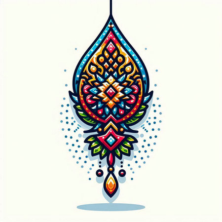 Necklace design in ethnic style. Vector illustration for your designのイラスト素材