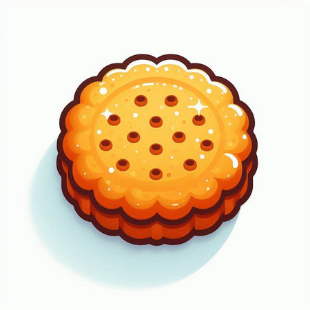 Illustration of a cookie on a white background. Vector illustration.のイラスト素材