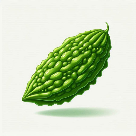Bitter melon. Bitter gourd. Vector illustration.のイラスト素材