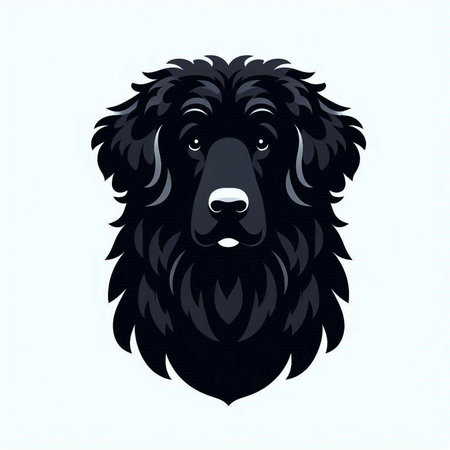 Illustration of a big black dog on a white background - vectorのイラスト素材