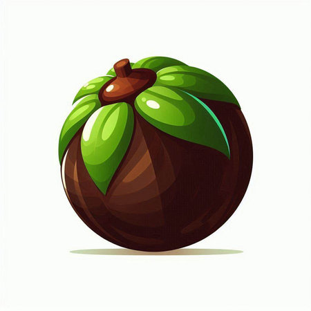 Mangosteen vector illustration isolated on white background. Vector illustration.のイラスト素材
