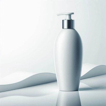 White cosmetic bottle on a white background. 3d rendering mock upのイラスト素材