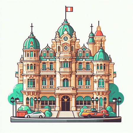 Budapest, Hungary. Town hall building. Vector illustration.のイラスト素材