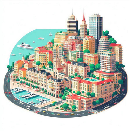 Cityscape of the European part of the city. Vector illustration.のイラスト素材
