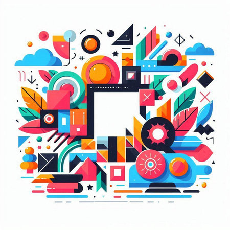 Abstract colorful geometric composition on white background. Vector illustration for your designのイラスト素材