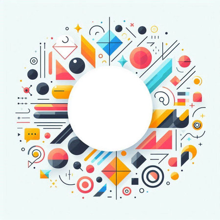Abstract colorful background with geometric elements. Vector illustration for your design.のイラスト素材