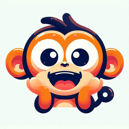 Cute cartoon monkey. Vector illustration isolated on a white background.のイラスト素材