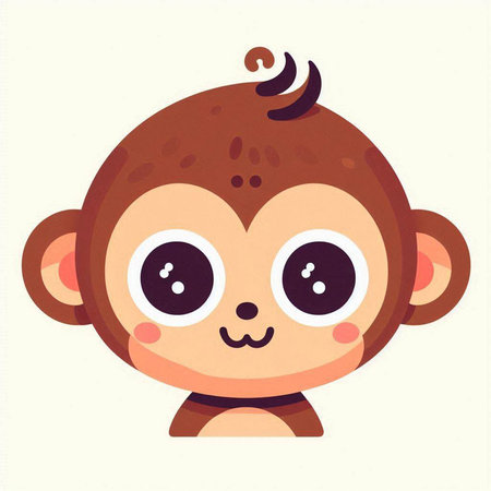 Cute cartoon monkey. Vector illustration isolated on a white background.のイラスト素材