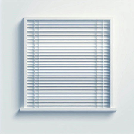 Window blinds on white wall. Vector illustration. Eps 10.のイラスト素材