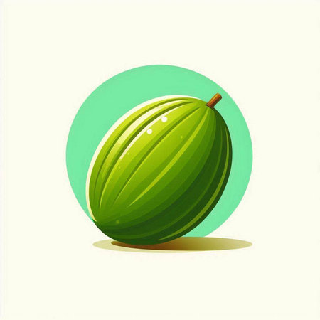 Ripe green gooseberry on a white background. Vector illustration.のイラスト素材